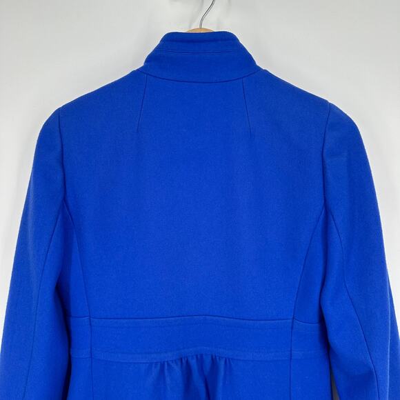J. Crew Skirted Dress Coat Button Front Long Wool Blend Peacoat Jacket Lady Day - Picture 9 of 12